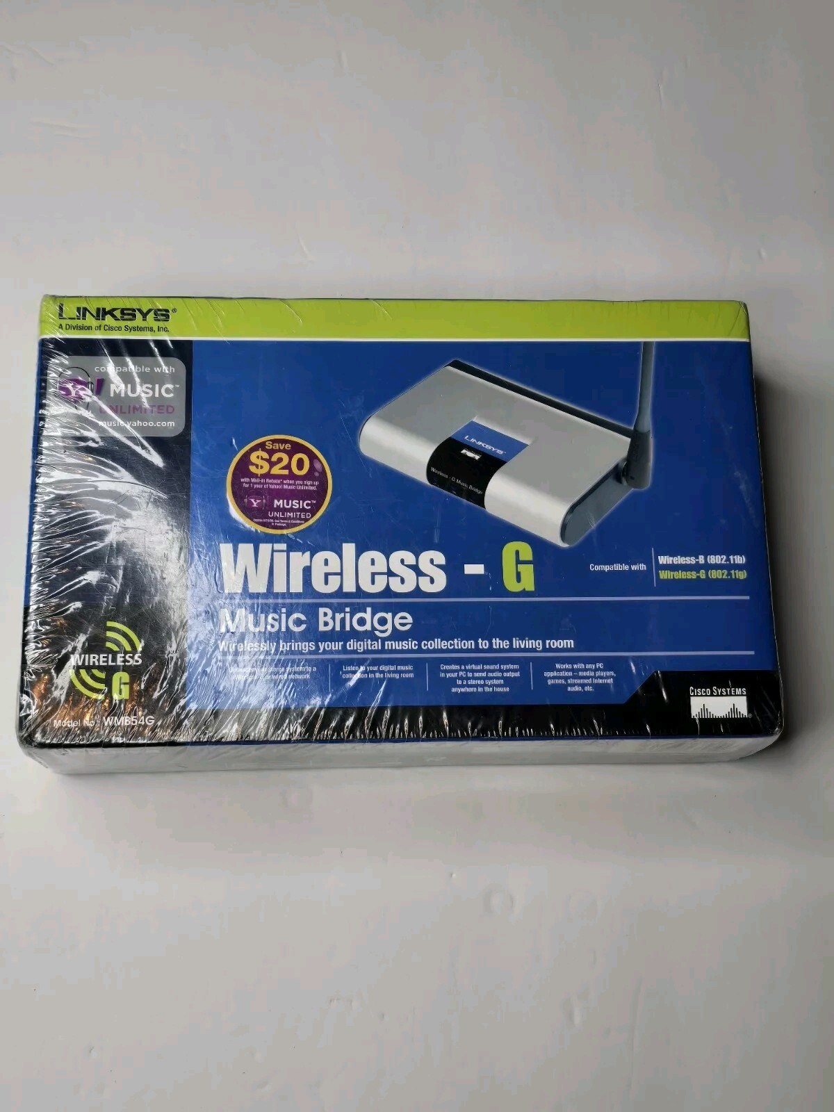 Cisco-Linksys WMB54G Wireless-G Music Bridge Adapter Router NEW SEALED RETAILBOX