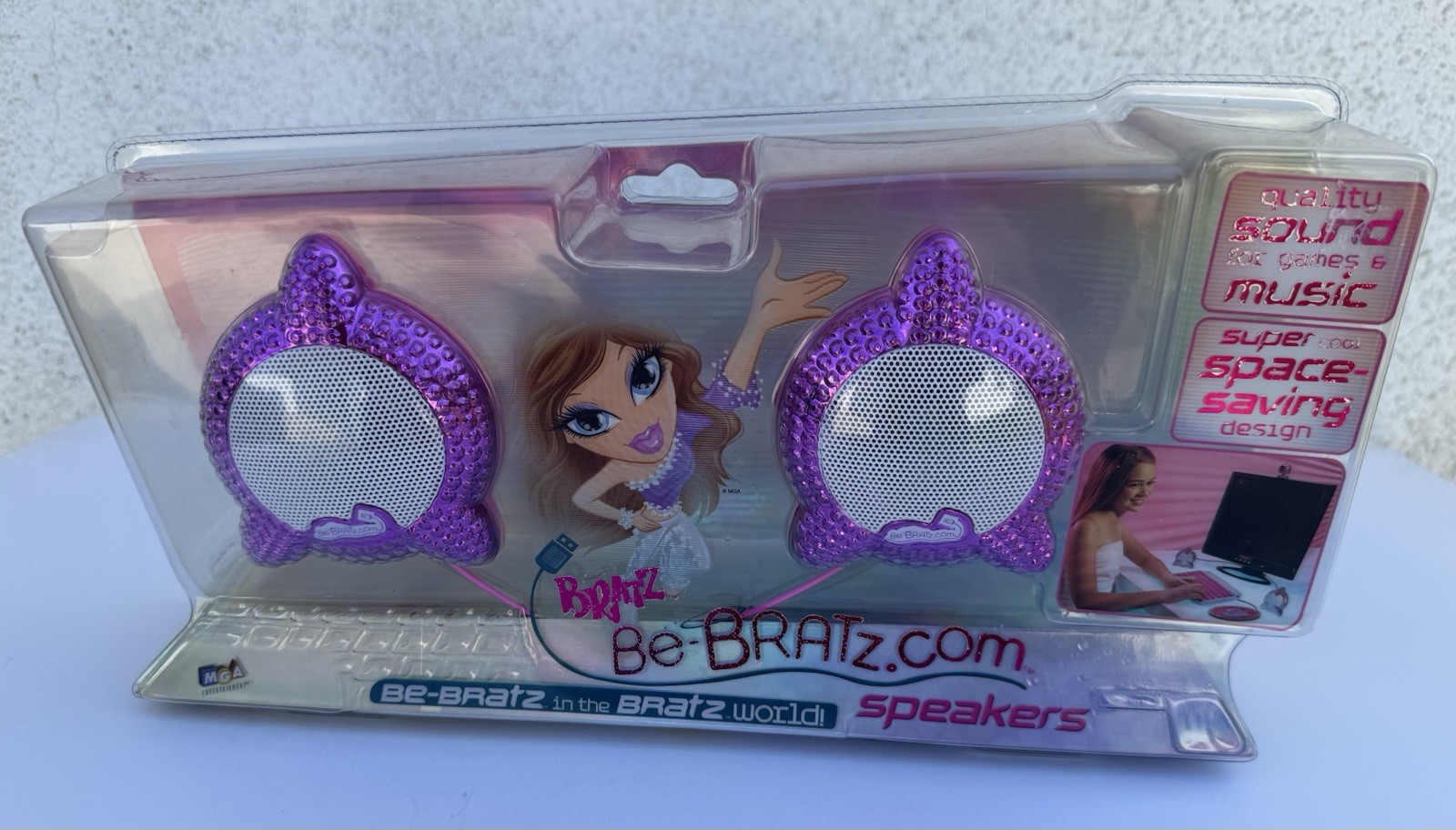   Bratz Be-Bratz Purple Jeweled Star Speakers USB Computer Desk Speakers New