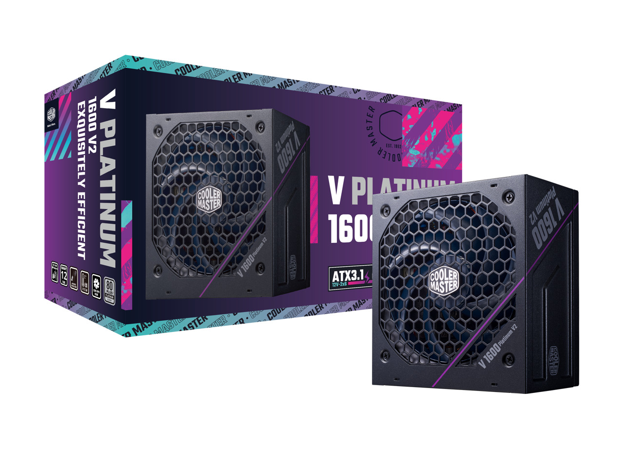 Cooler Master V Platinum 1600W V2 ATX 3.1 Full Modular PSU, 80+ Platinum, Dual 9
