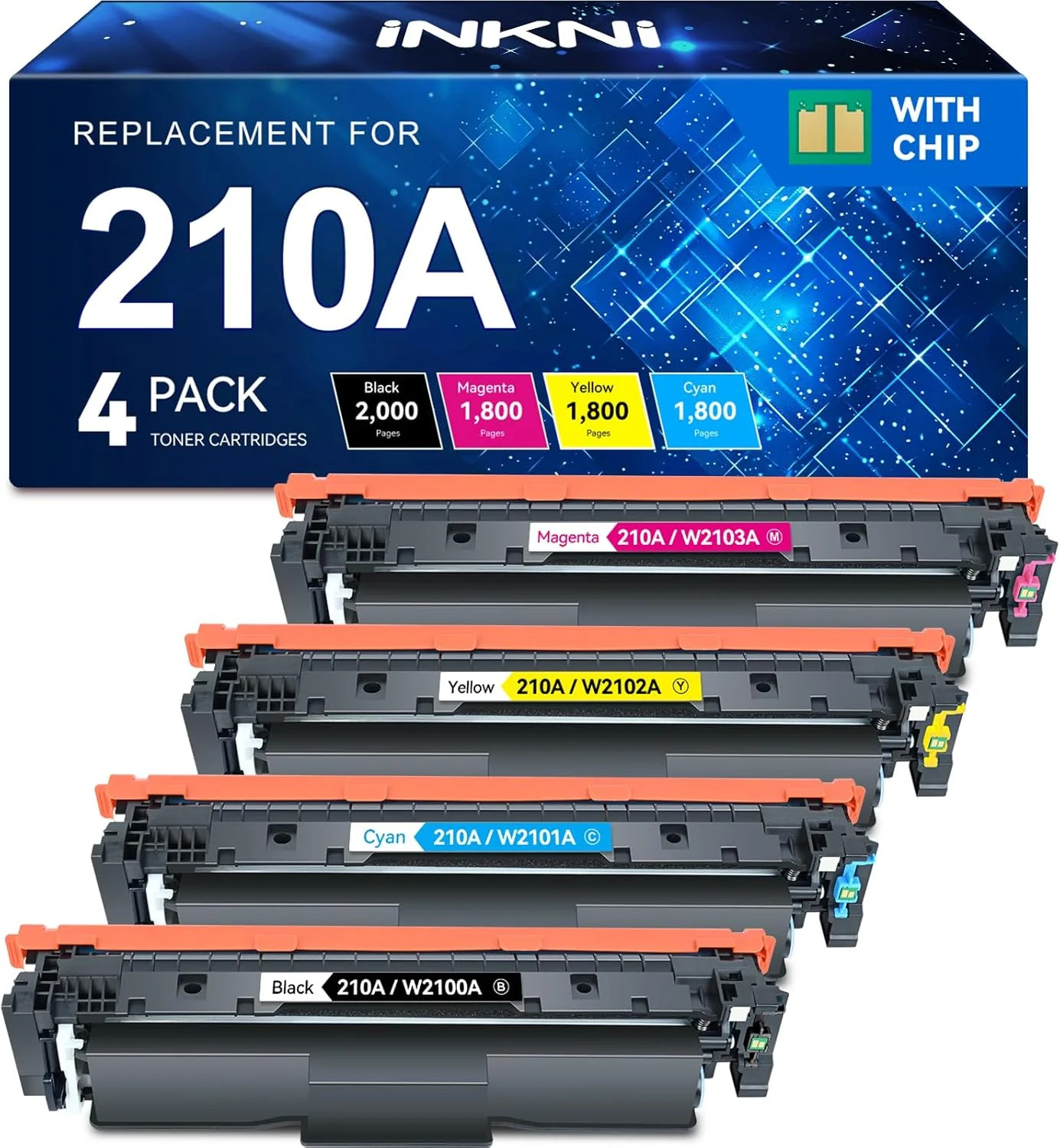 210A 210X Toner Cartridge 4-Pack for HP Color LaserJet Pro 4301 4201 – InkNI