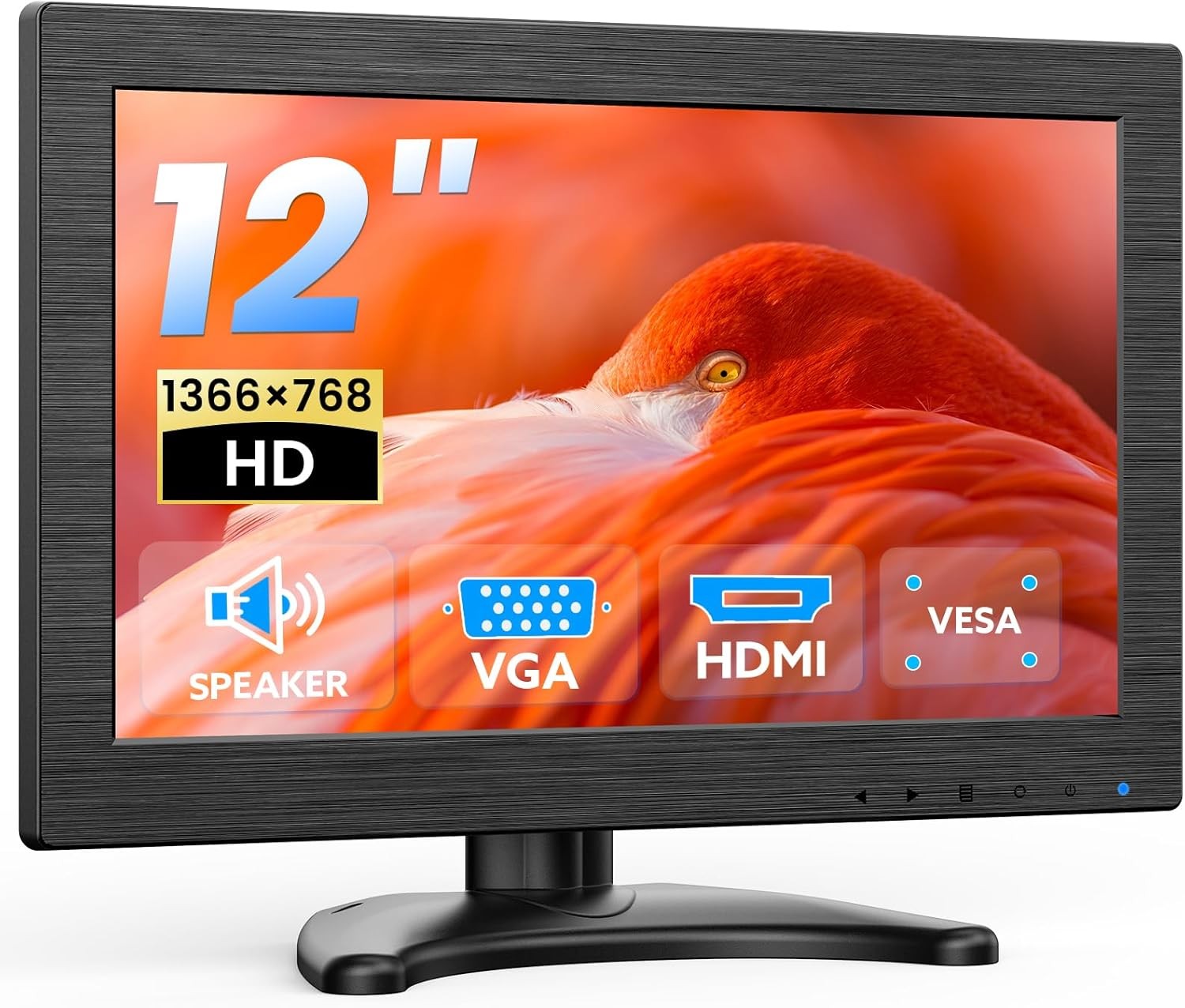 Eyoyo 12-inch Small Monitor 1366x768 HD Resolution Mini LED Screen HDMI VGA Port