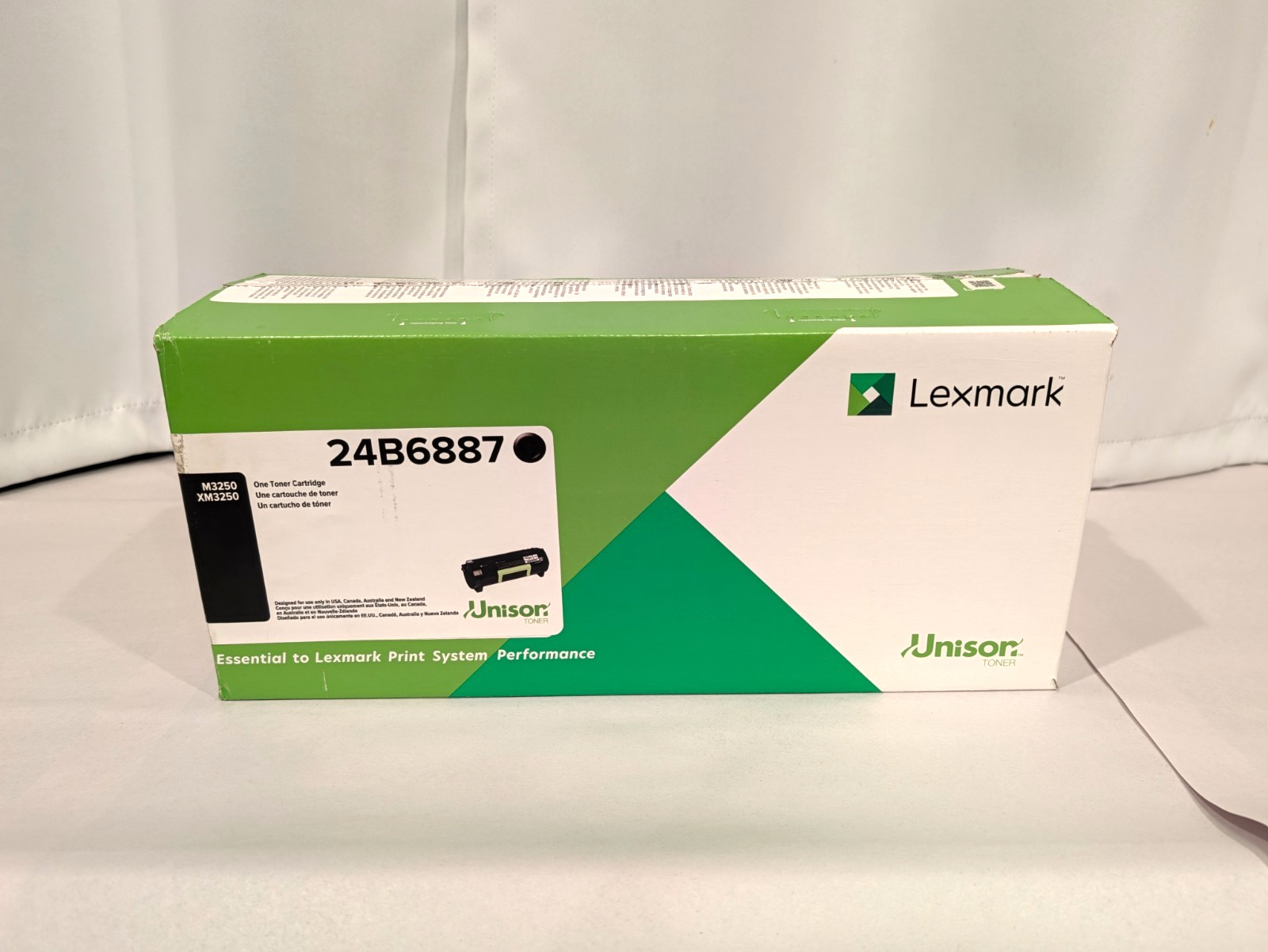 NEW OEM Lexmark 24B6887 Black Toner Cartridge M3250 XM3250 Sealed Unison 21K Yie