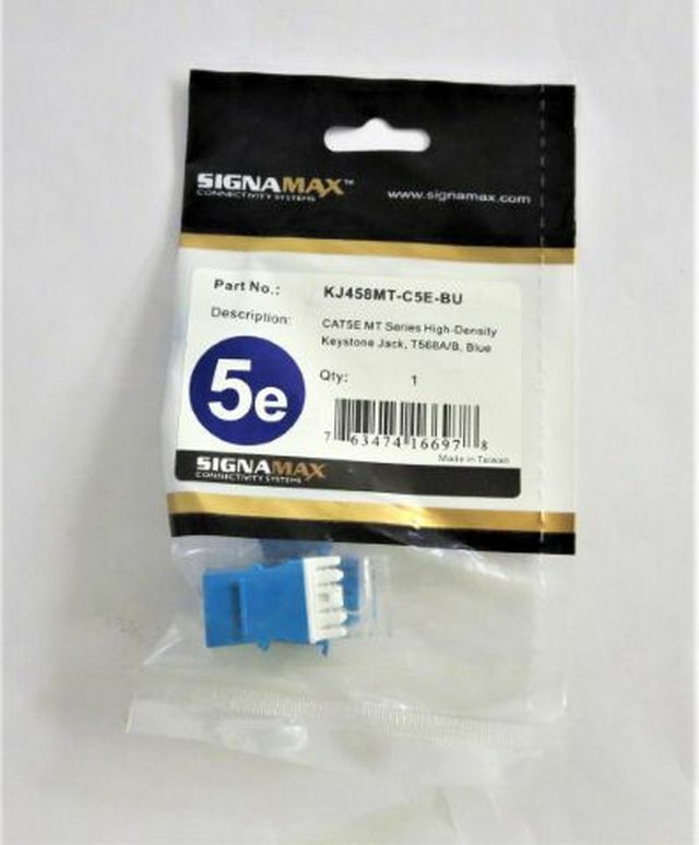 Signamax/AESP KJ458MT-C5E-BU Category 5e MT-Series Keystone Jack (LOT OF 8)