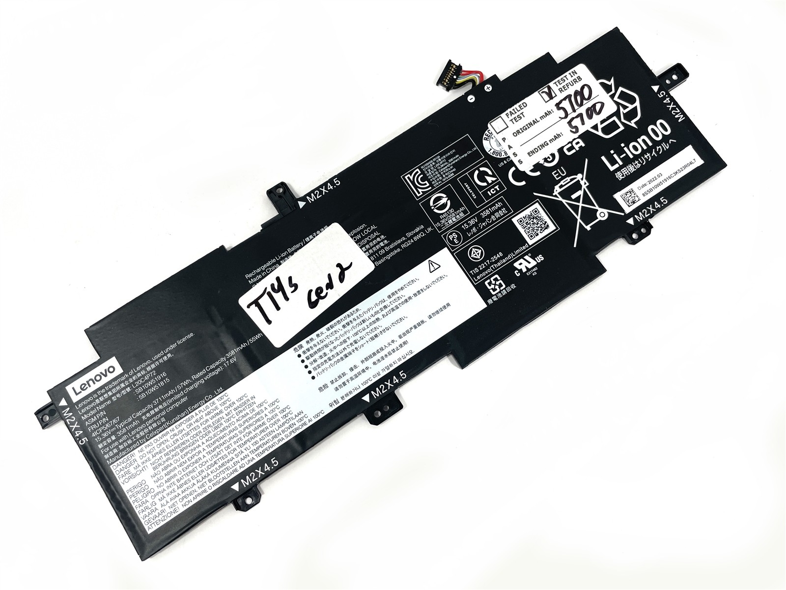 Lenovo Battery for ThinkPad T14s Gen 2 L20C4P72 L20L4P72 L20D4P72
