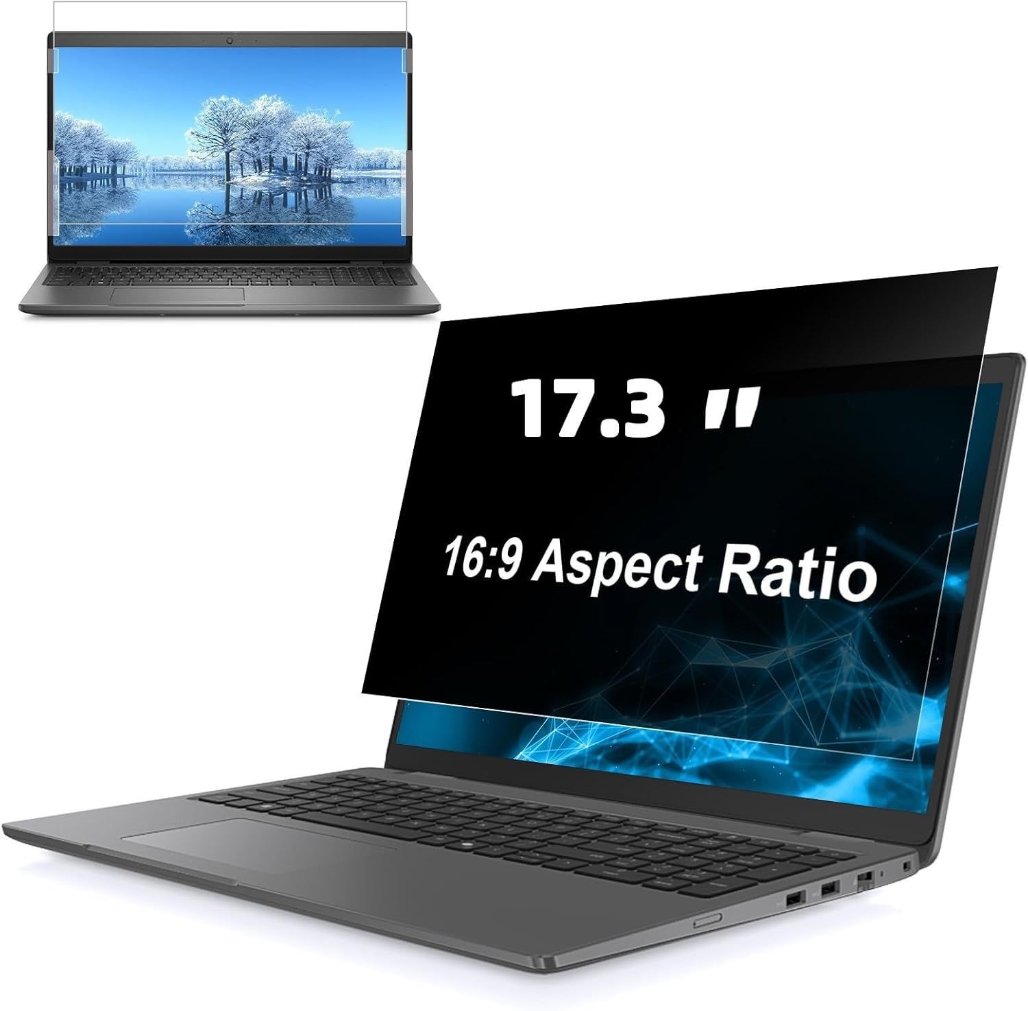 17.3 Inch 16:9 Privacy Screen Filter for Laptops, Anti Spy, Anti Scratch, Anti