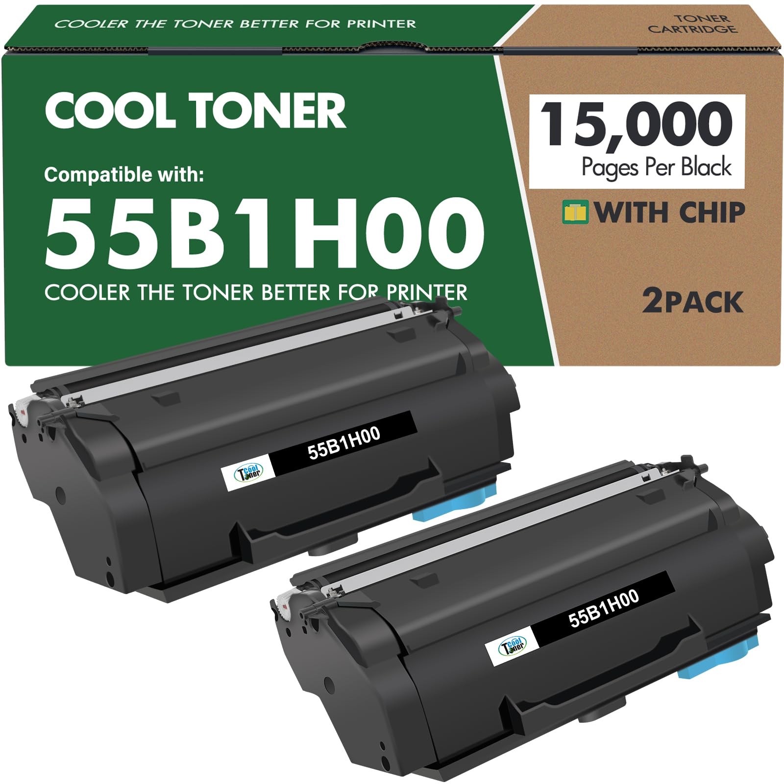 55B1H00 55B1000 Black Toner Cartridge Lexmark MS331 MX331 MS432 MX432 MS431dw