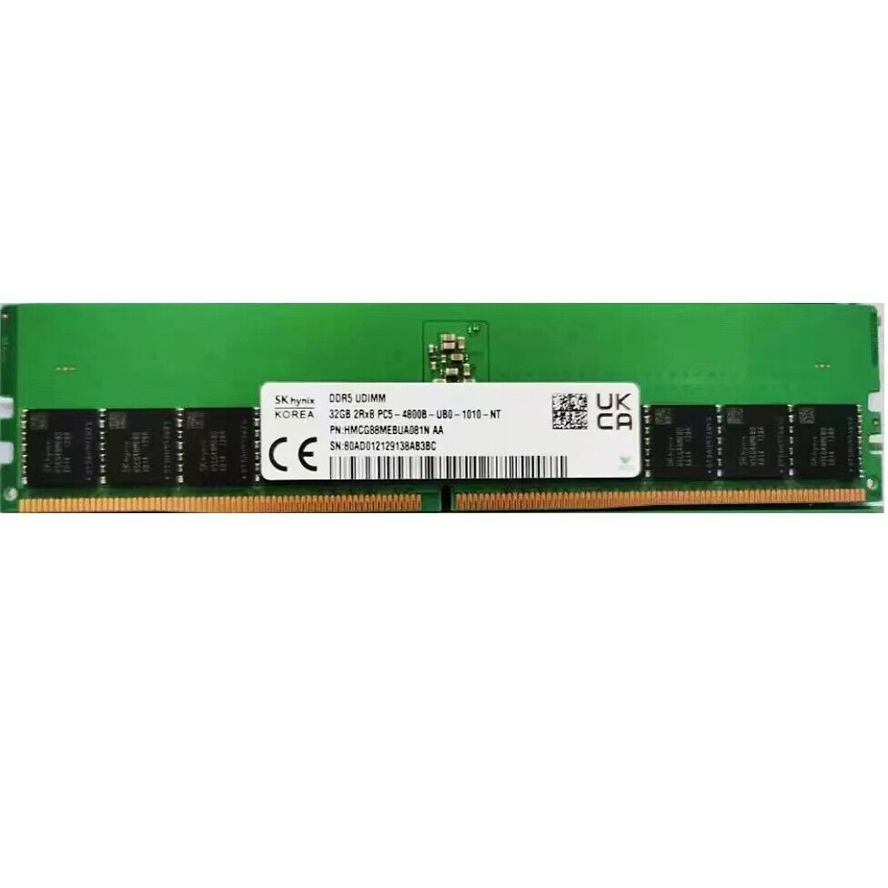 Hynix DDR5 32GB 4800MHz PC5-38400 288-Pins 2RX8 1.1V  UDIMM Desktop Memory Ram