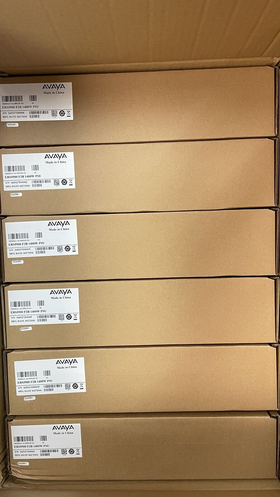 AVAYA AL1905A3F-E6 ERS5900 F2B 1400W PSU (1 BOX OF 6 UNITS)