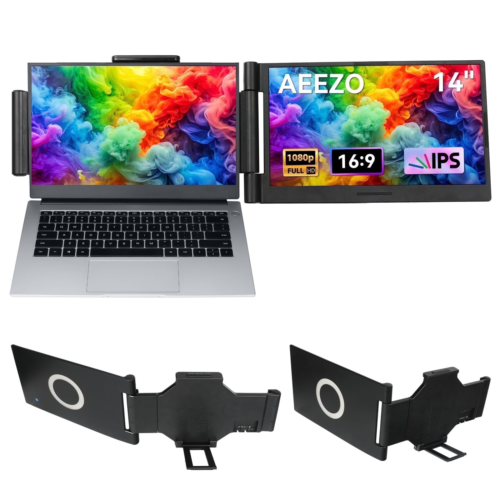 AEEZO LE1411-D 14 Inch 1080P Full HD IPS Portable Monitor with 280 Rotatable