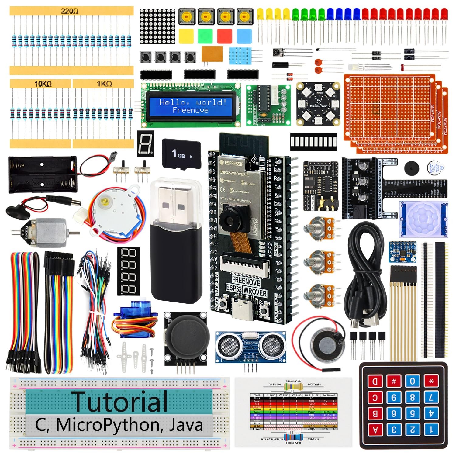 Freenove ESP32 Kit Dev CAM Board Ultimate with Memory Card Slot and