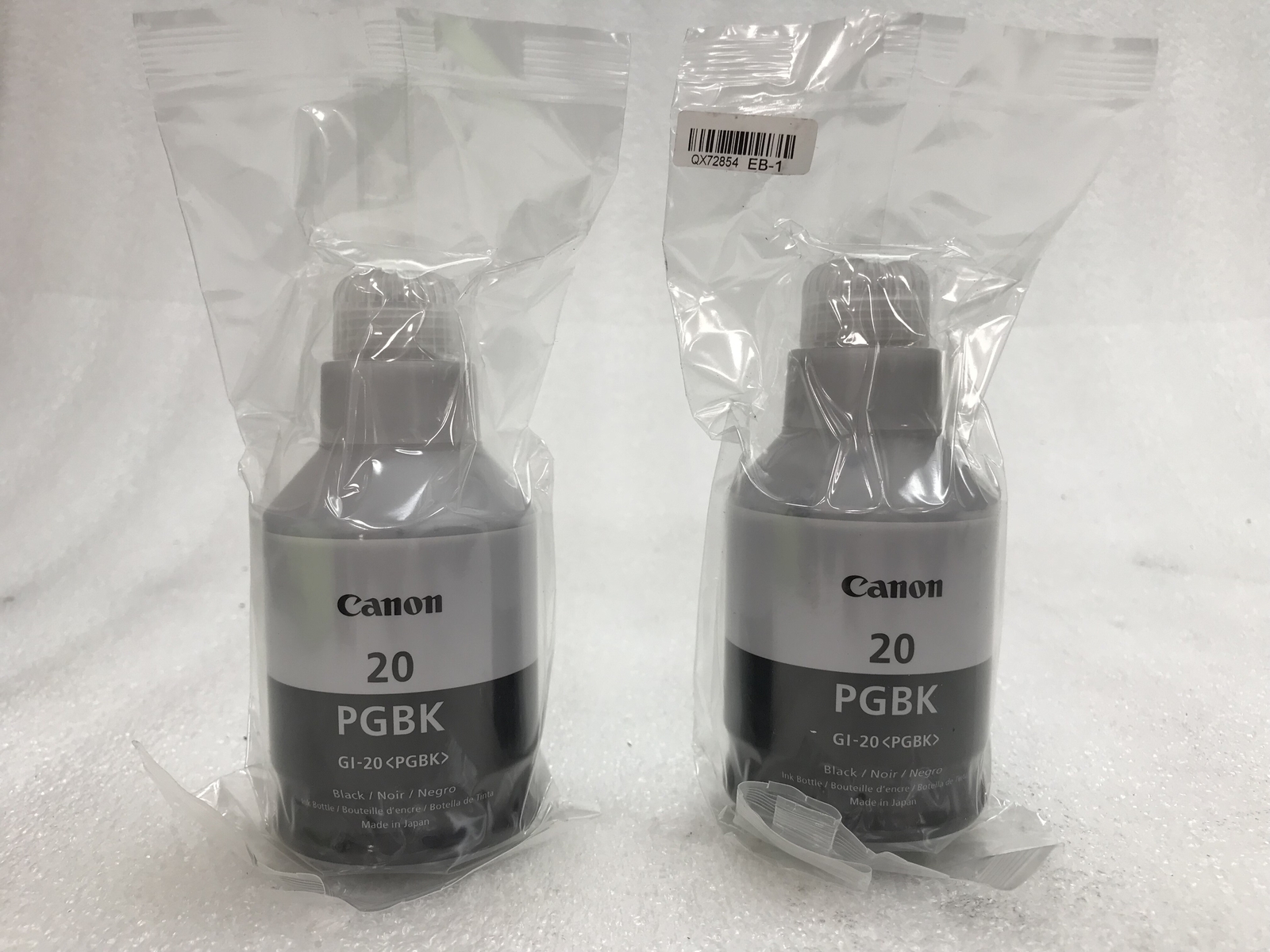 Lot of 2 Genuine OEM Canon GI-20 PGBK Black Ink Refill Bottle 170ml NO BOX
