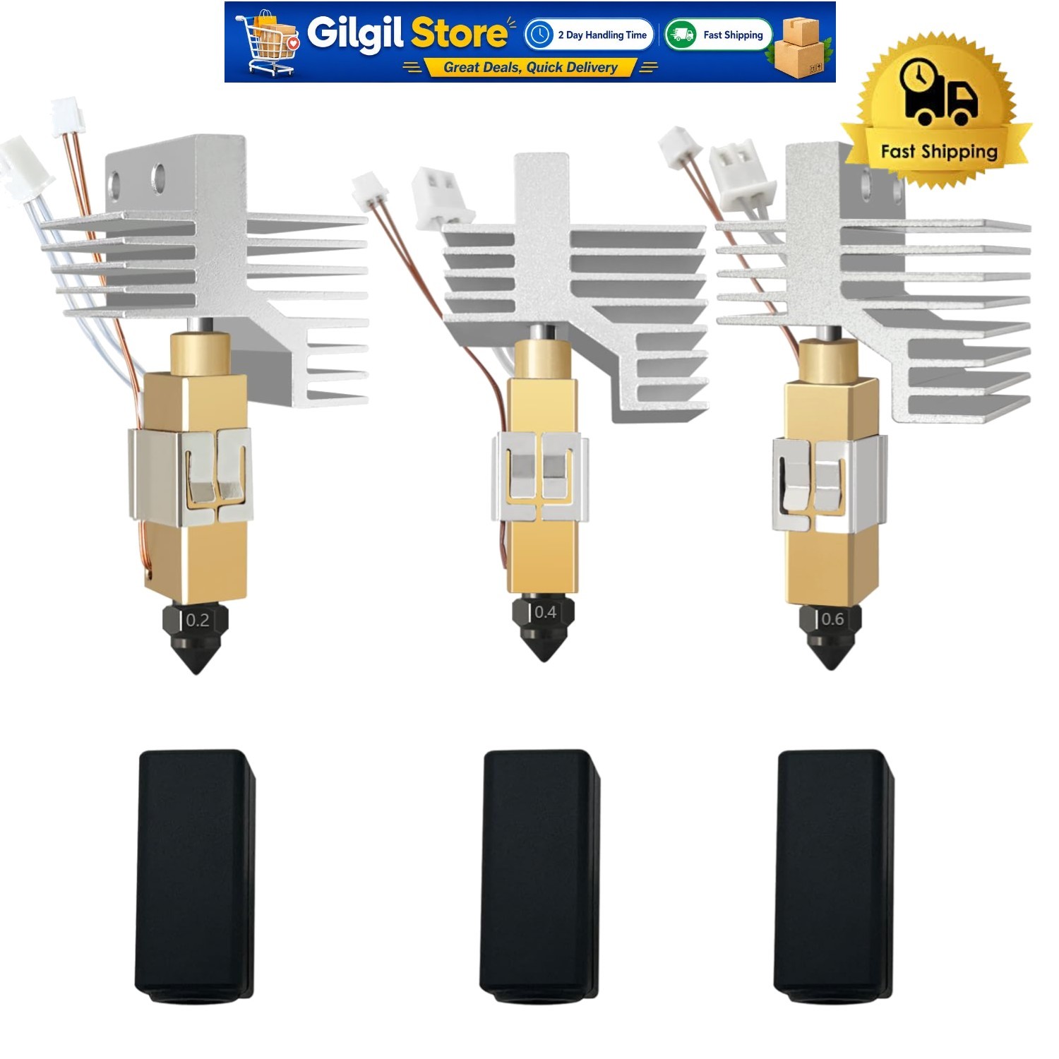 Elegoo CC2 3PK Hotend Nozzle Kit - Superior Ceramic Heating for Optimal Results