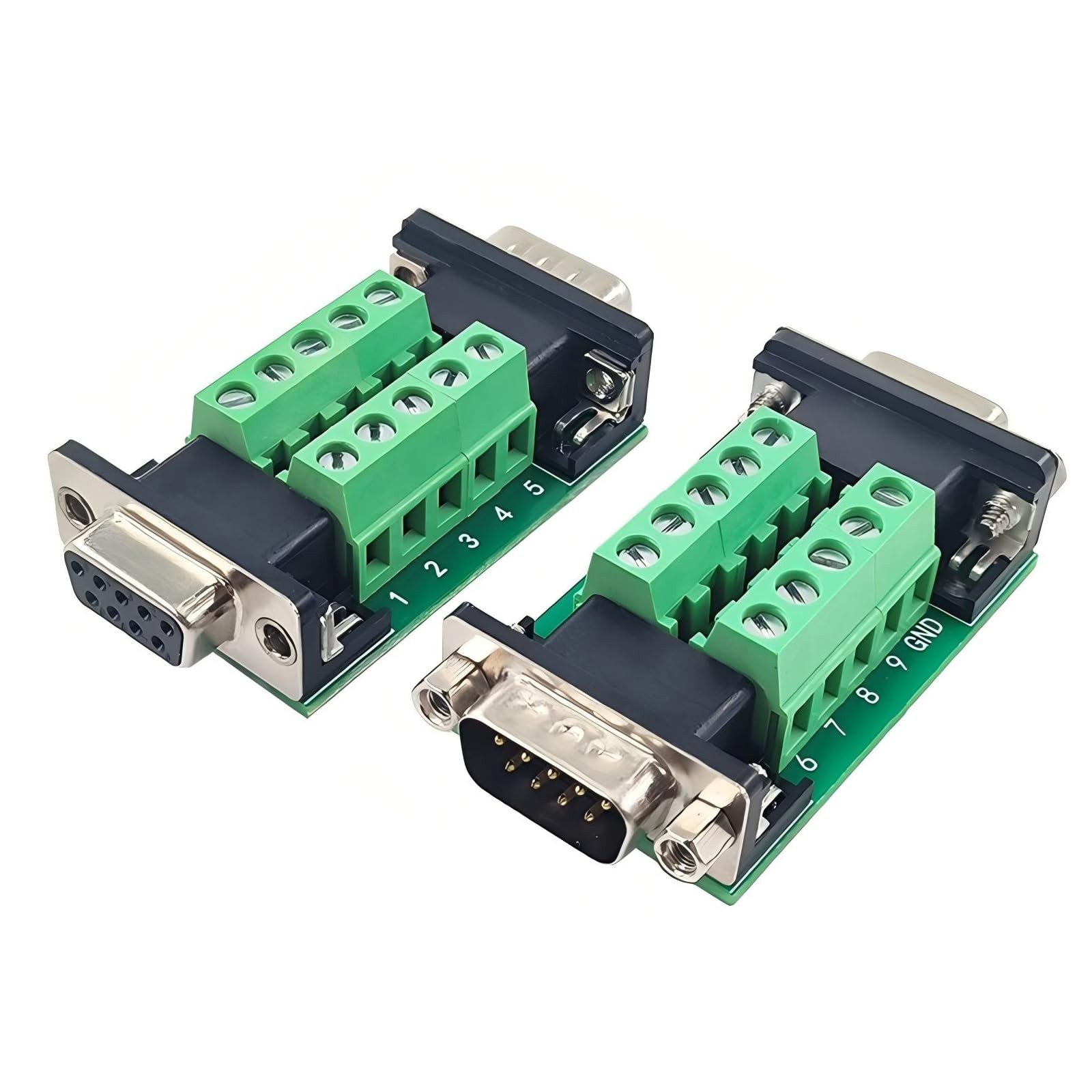 DB9 Female Male Connector Breakout Board RS232 DSUB Serial 9Pin 2 PCS