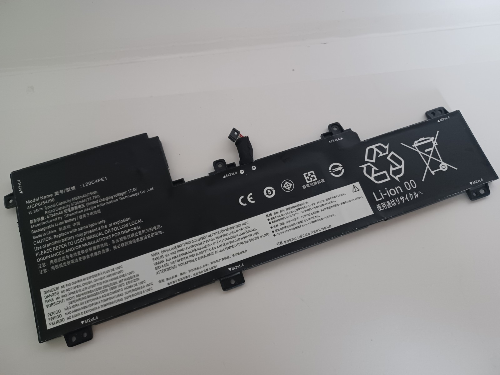 L20M4PE1 Battery 15.36V 75Wh 4Cell Slim 7 16Iah7  For Lenovo