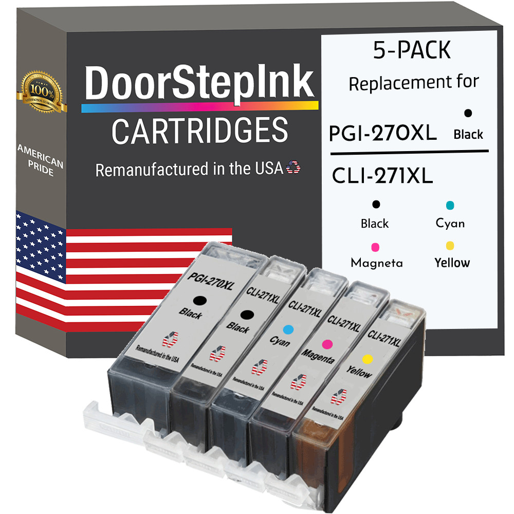 DoorStepInk Compatible Ink Cartridges for Canon PGI-270XL Black and Color-USA