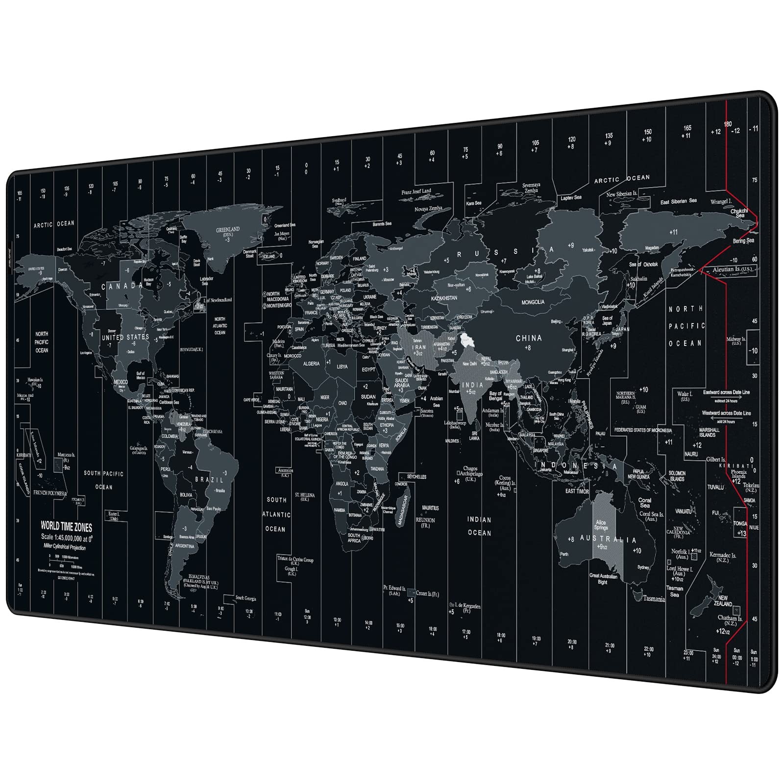 World Map Large Gaming Mouse Pad Extended XXL Desk Mat 35.4x15.7 Inch