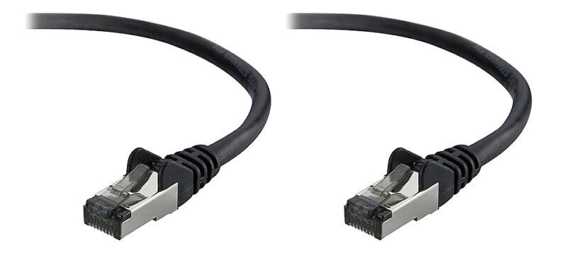 2 CDW Belkin 10' CAT 5e Patch Cable Black NEW