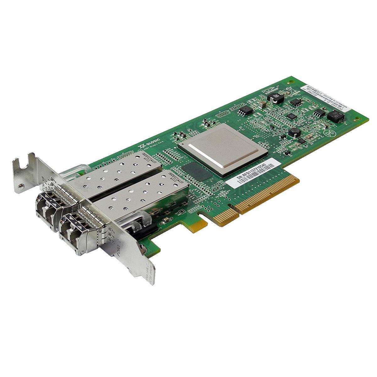 QLogic QLE2562-F FC Dual Port 8Gb PCI-E x8 Network Adapter LP + 2x 8Gb SFP+