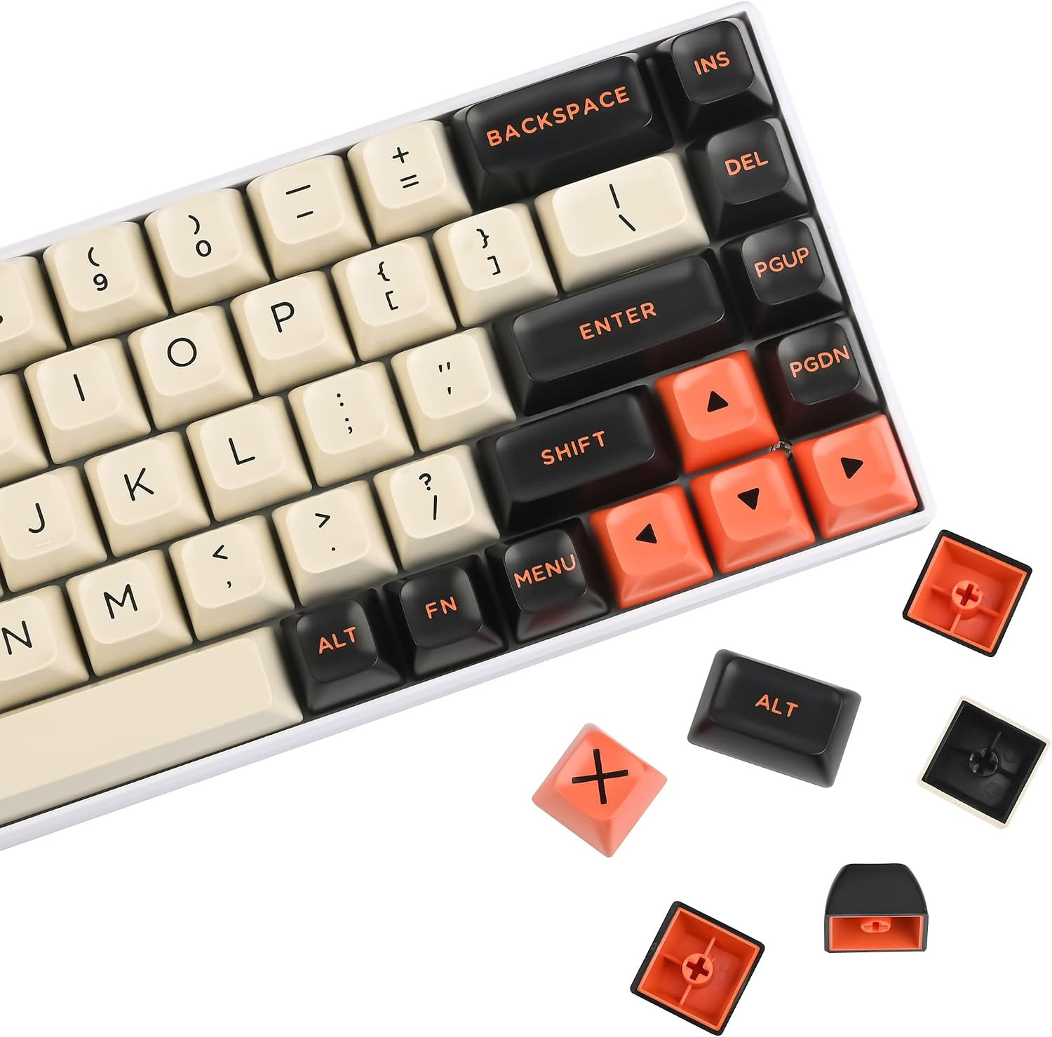 Retro Carbon SA Profile ABS Doubleshot Keycaps Set 150 Keys Mechanical