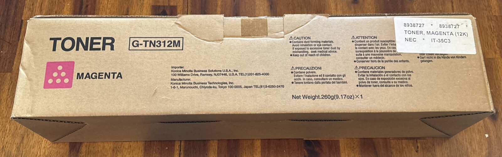 Konica Minolta G-TN312M MAGENTA Toner Cartridge Brand New Sealed Box