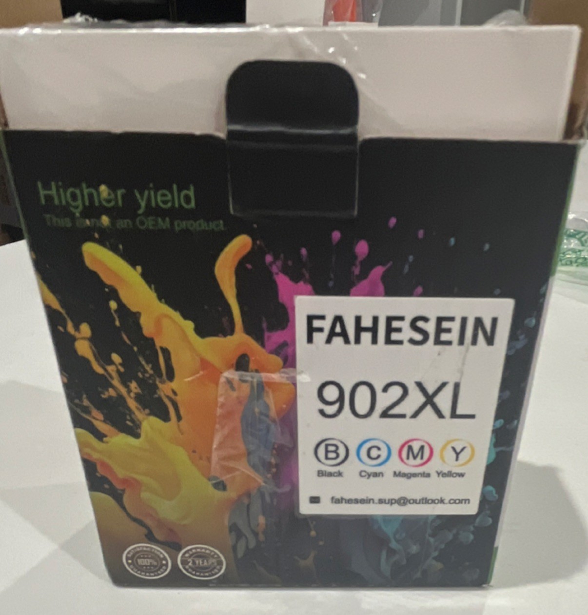 Fahesein Compatible Ink Cartridge 902XL Black Cyan Magenta Yellow For HP