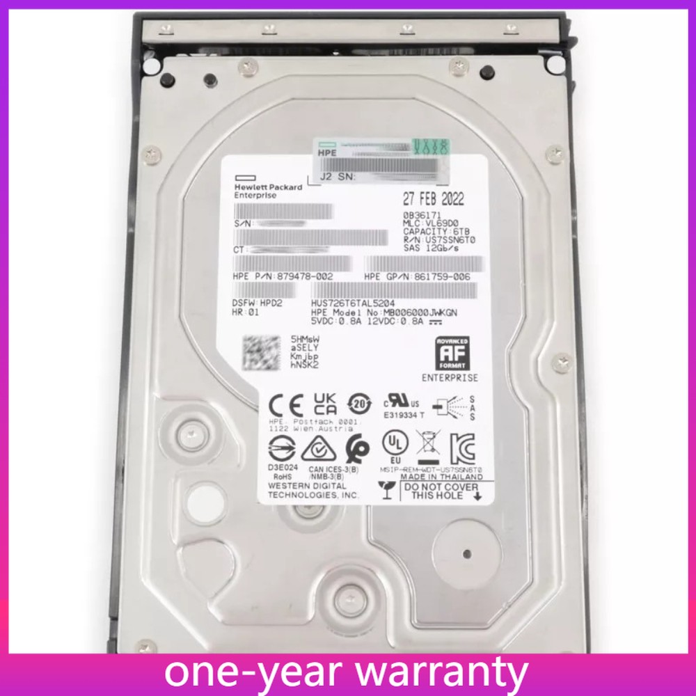 NEW HP 861746-B21 862136-001 6TB SAS 12G BUSINESS CRITICAL 7.2K LFF
