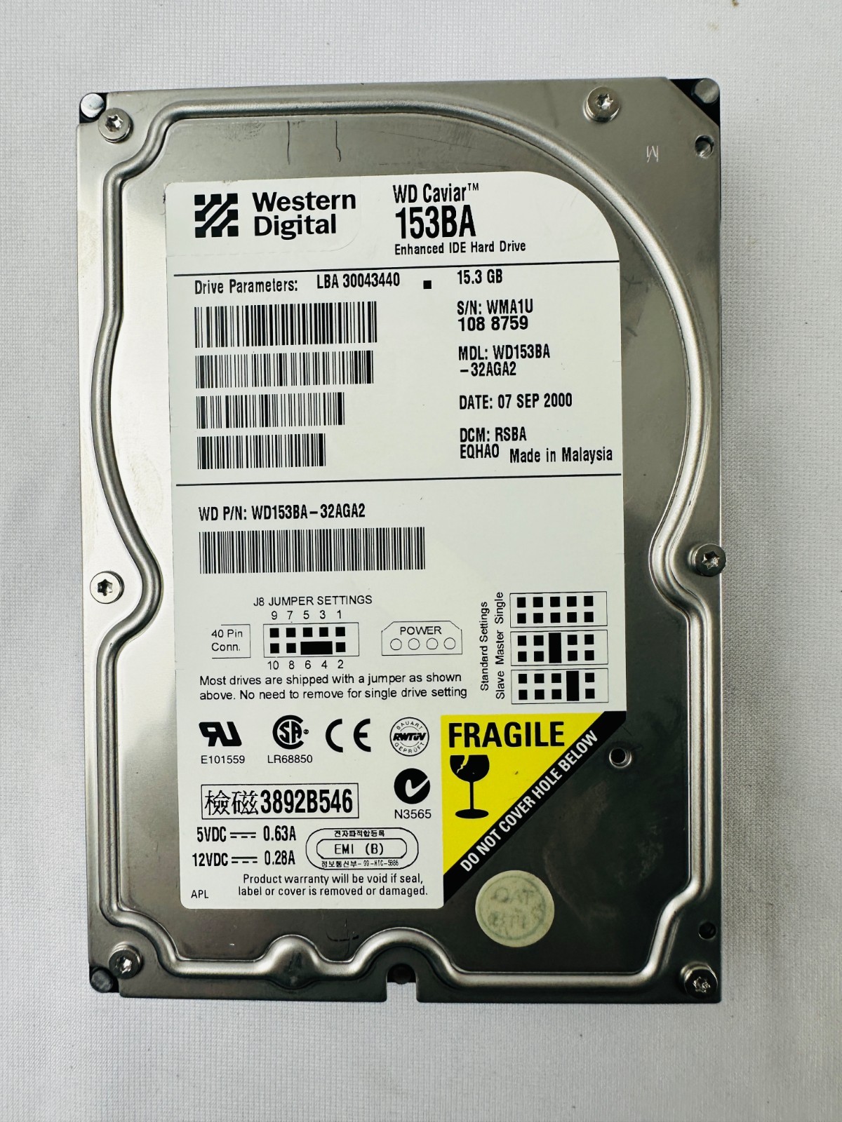 Western Digital WD153BA-32AGA2 Hard Disk Drive