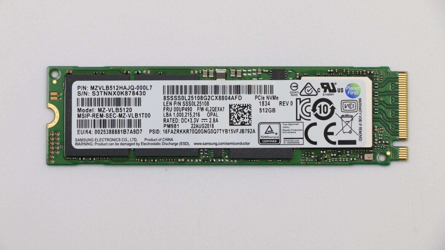 Original 00UP490 Lenovo SSD 512GB WITH 2 Nvme T490 T14 P17 X13 P1 P330