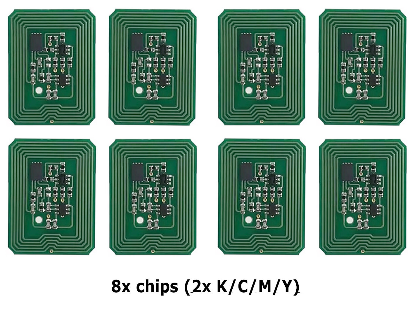 8x Xante Ilumina (502, 500, 407) toner chips.