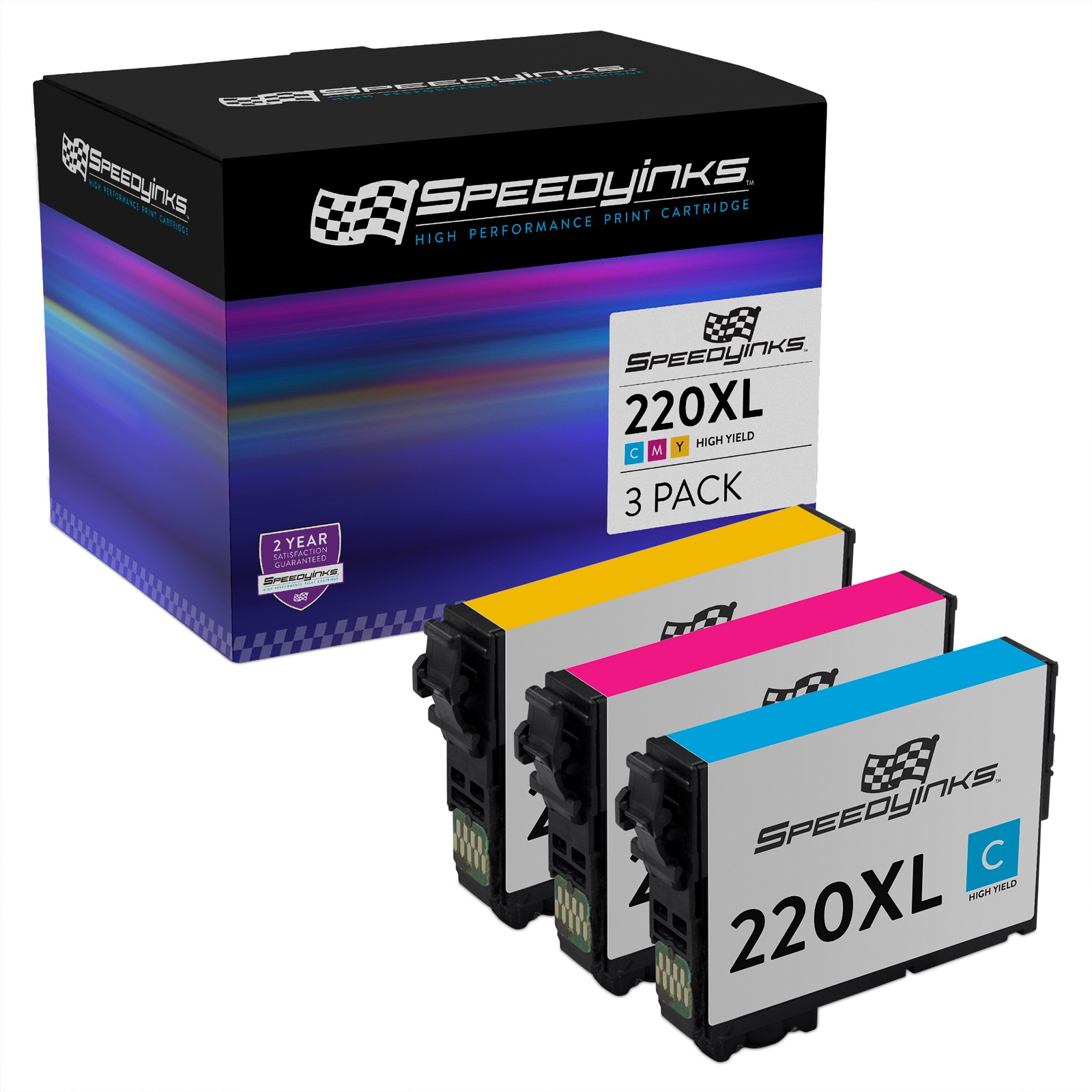 SPEEDY 3PK 220XL Ink Reman for Epson 220XL 220 XP-320 XP-420 XP424 WF2630 WF2650