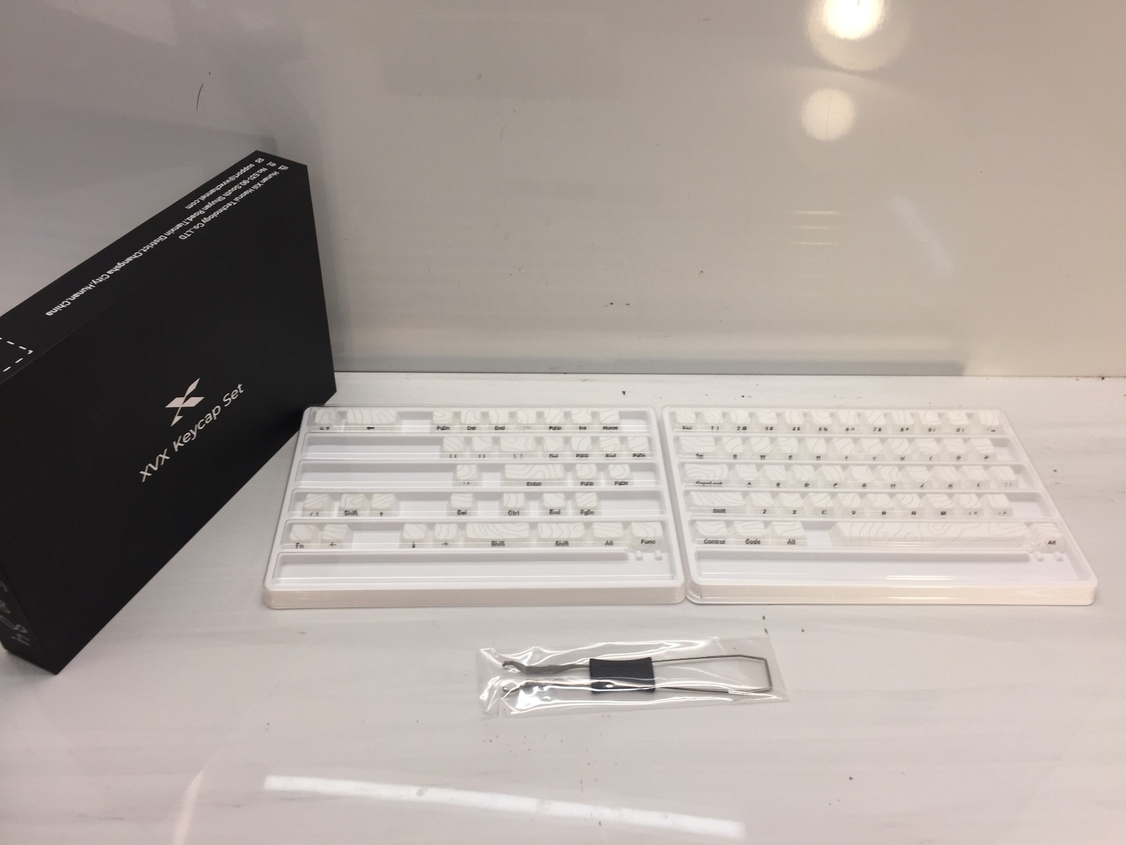 XVX 84-Key Keycap Set | Topographic Map Design | White PBT | Mechanical Keyboard