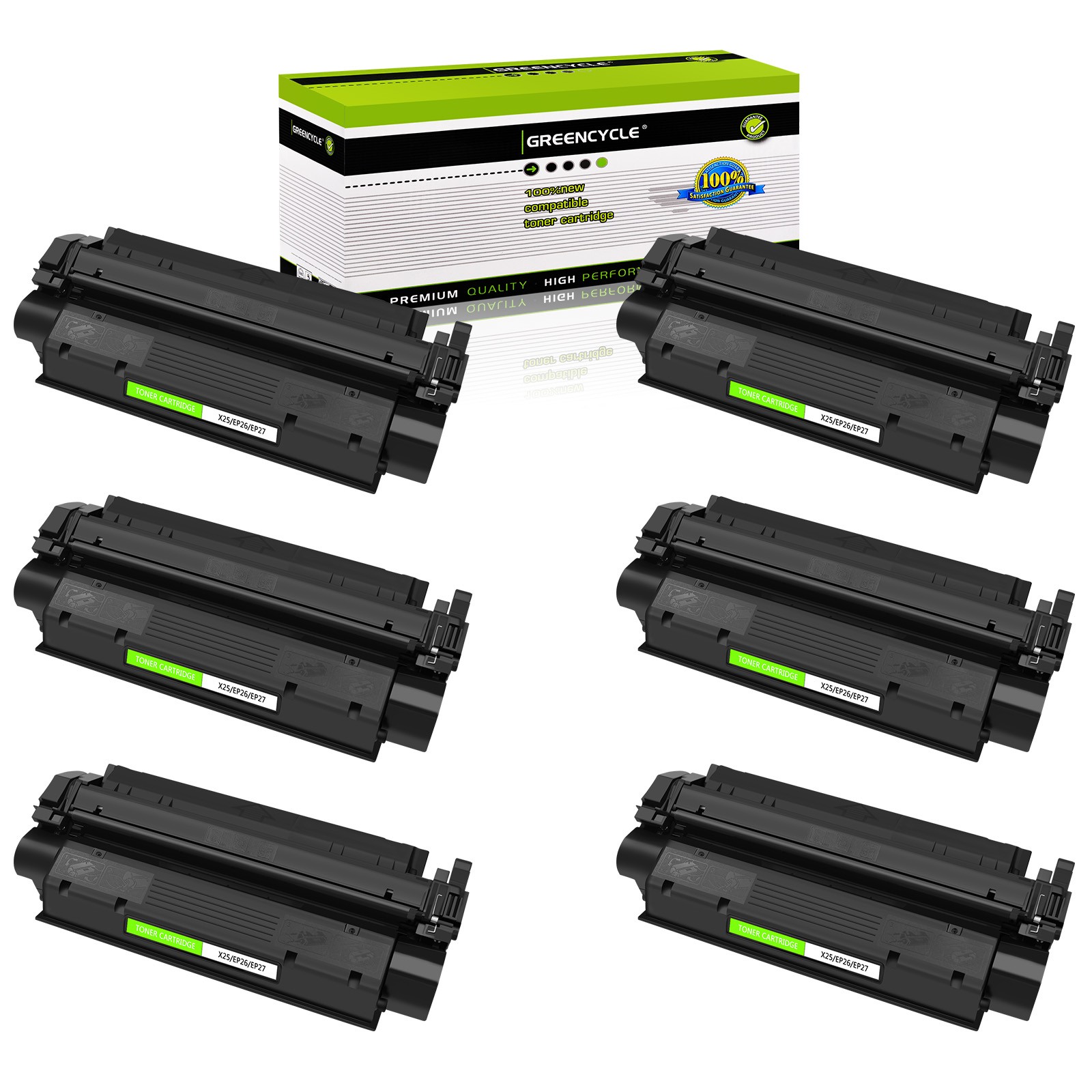 6PK X25 EP26 EP27 BK Toner Cartridge Fits for Canon MF5500 MF5550 MF5630 MF5650