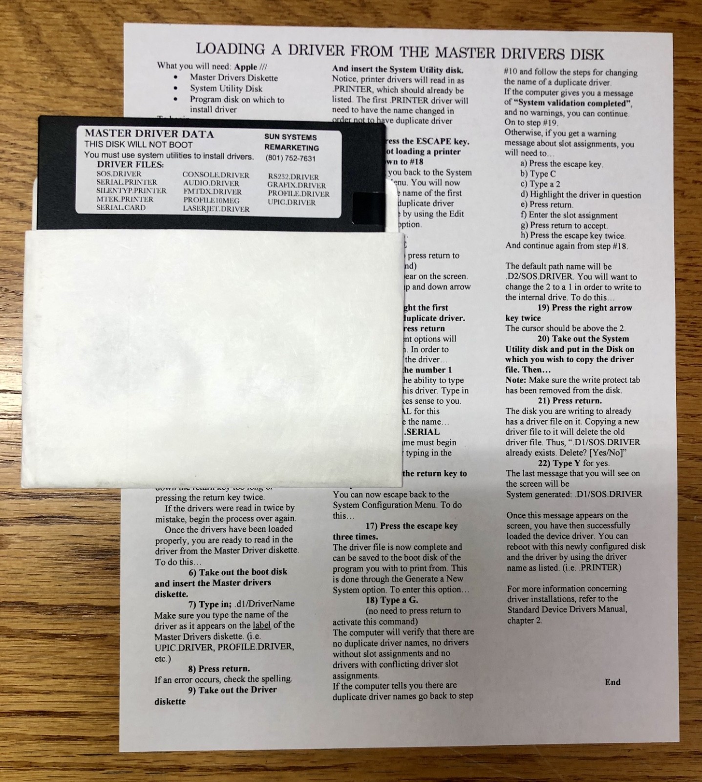 Apple III Master Driver Data Disk & User Guide / Apple III Home Computers