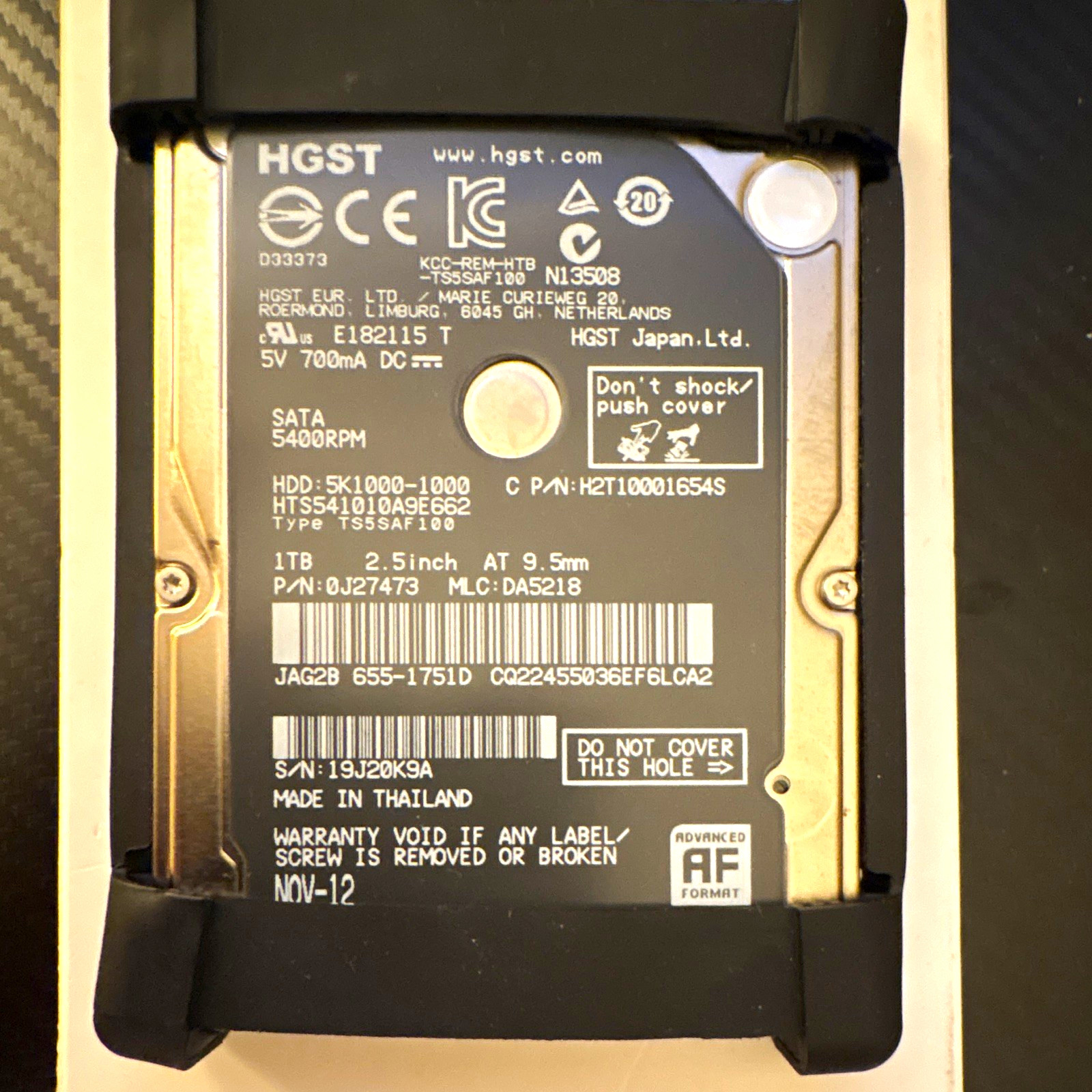 HGST Travelstar HTS541010A9E662 1TB 2.5" SATA 5400RPM 8MB HDD IMAC APPLE