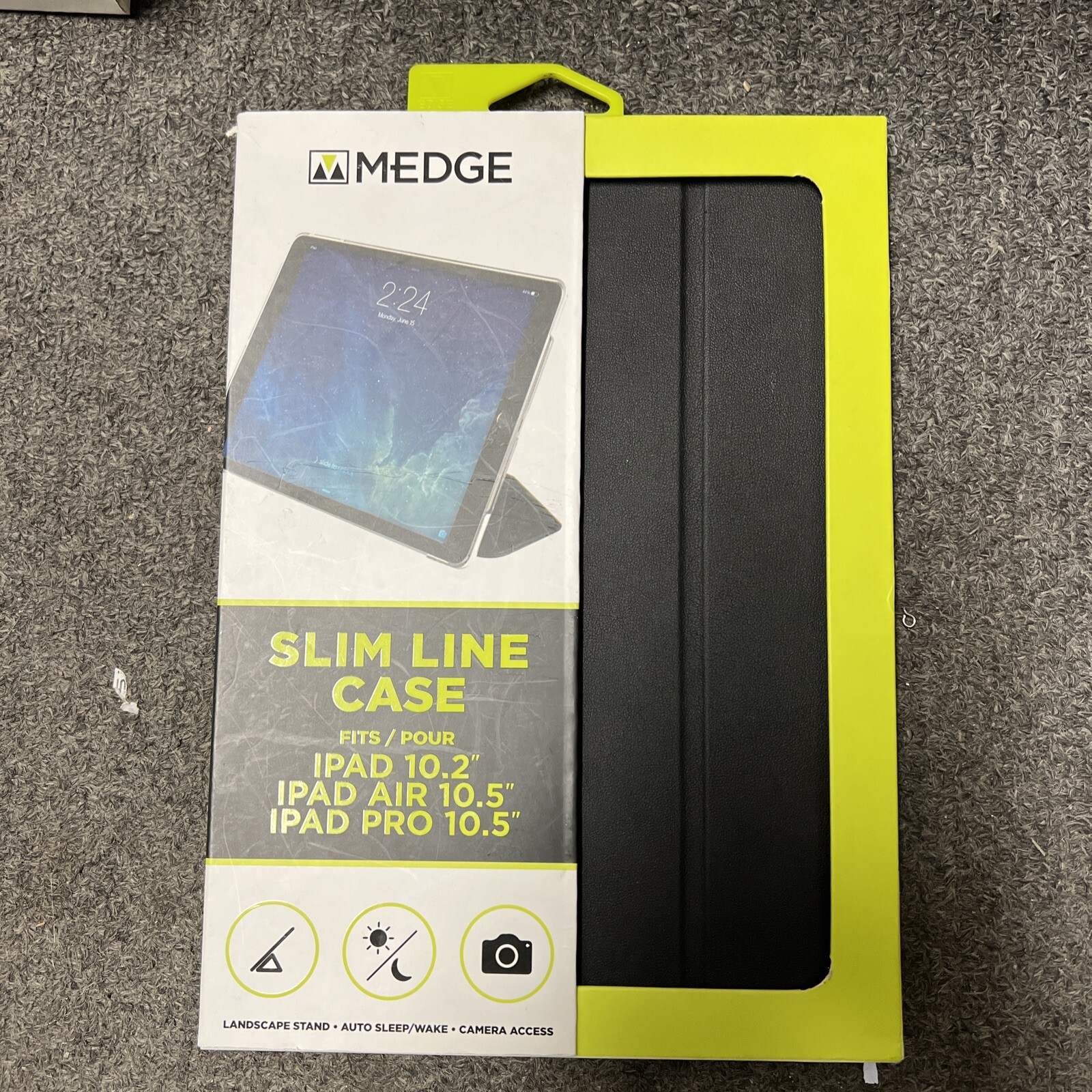 Medge  Slim Line Case Fits Ipad 10.2" Ipad Air 10.5" Ipad Pro 10.5" (LOC BK-BD)