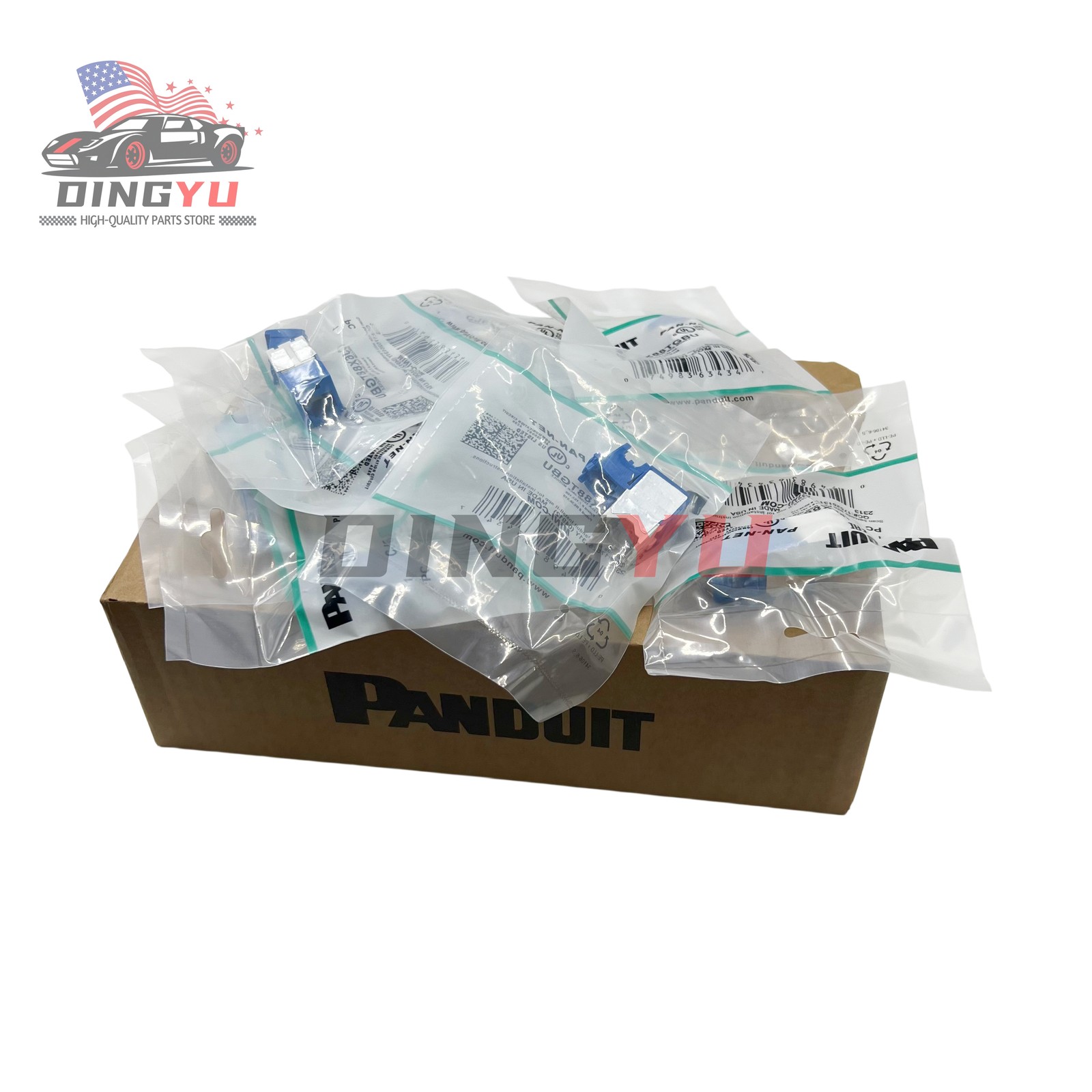 New CJ6X88TGBU (BOX OF 50) Fit Panduit Cat6a 10 Gig Mini-Com Jack Blue
