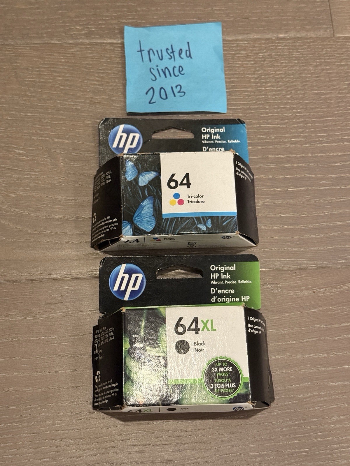 HP 64 XL Black + 64 Tri-Color Ink Catridges 2 Pack OEM Genuine Warranty 2022