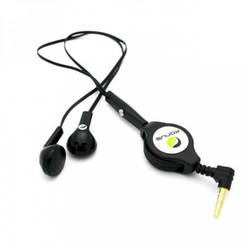 RETRACTABLE EARPHONES HEADPHONES 3.5MM W MIC HANDS-FREE HEADSET for CELL PHONES