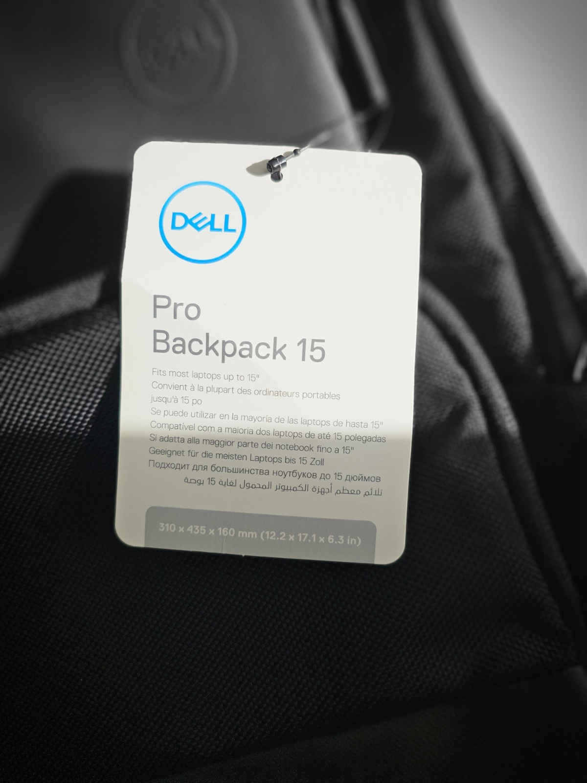 Dell Pro Slim Backpack 15,  Black, Fits Laptop up to 15"