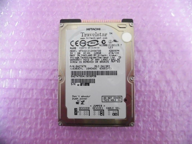 HITACHI HTS421212H9AT00 120GB 4200rpm 8MB Used 16591 hours