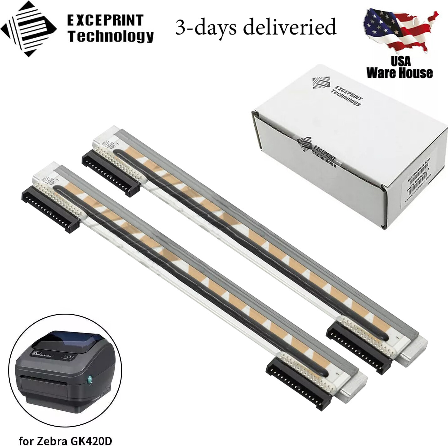 ✅ 2pcs Printhead for Zebra GK420D GX420 ZP450 ZP500 203dpi Printer 105934-037 ✅