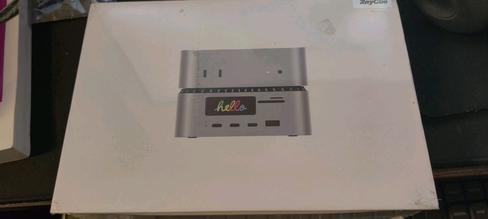 RayCue All-in-One Charger Dock for Macmini M4 Hub Stand NVMe SSD Enclosure DK5C1
