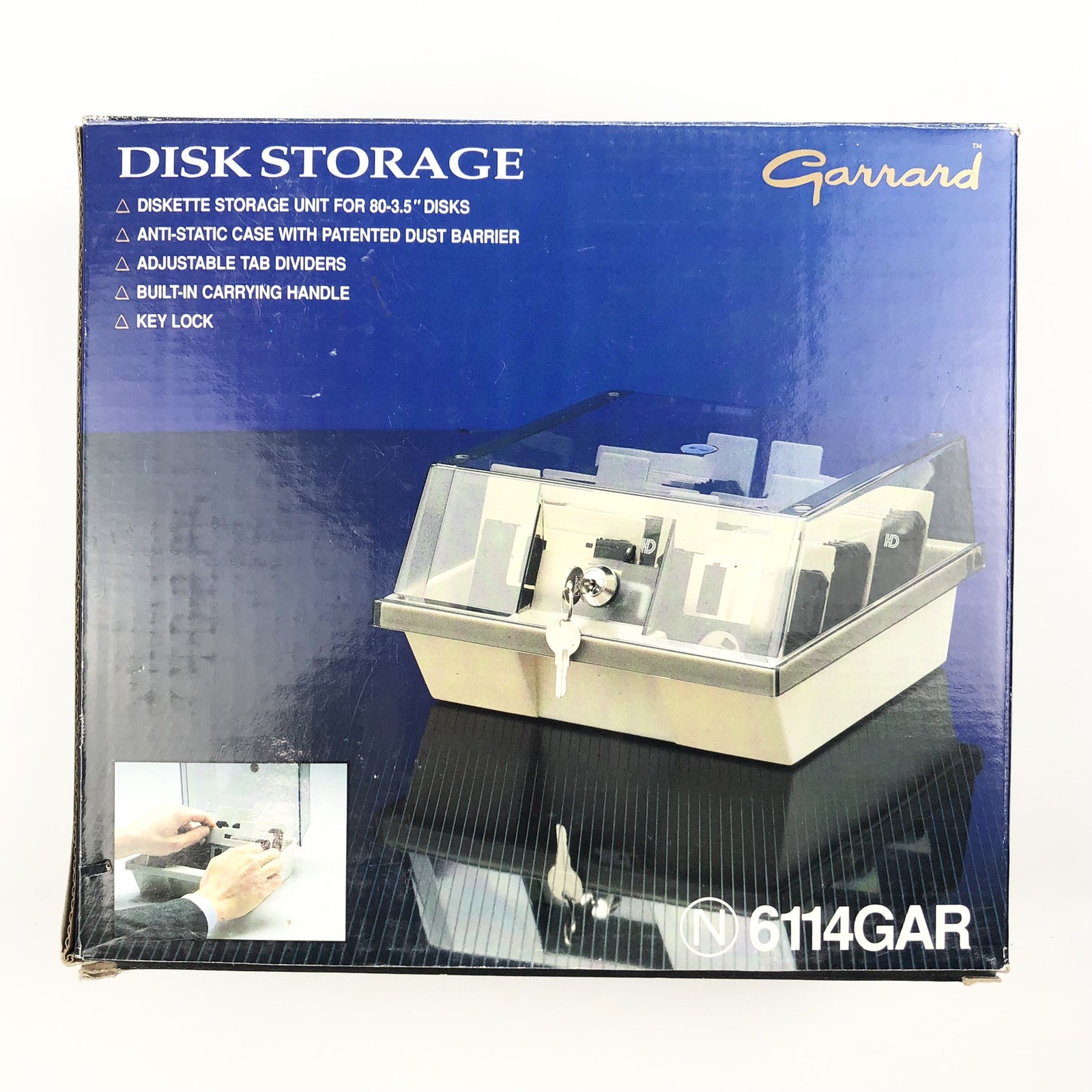 Garrard 6114GAR 80 Capacity 3.5” Floppy Diskette Storage Case NOS