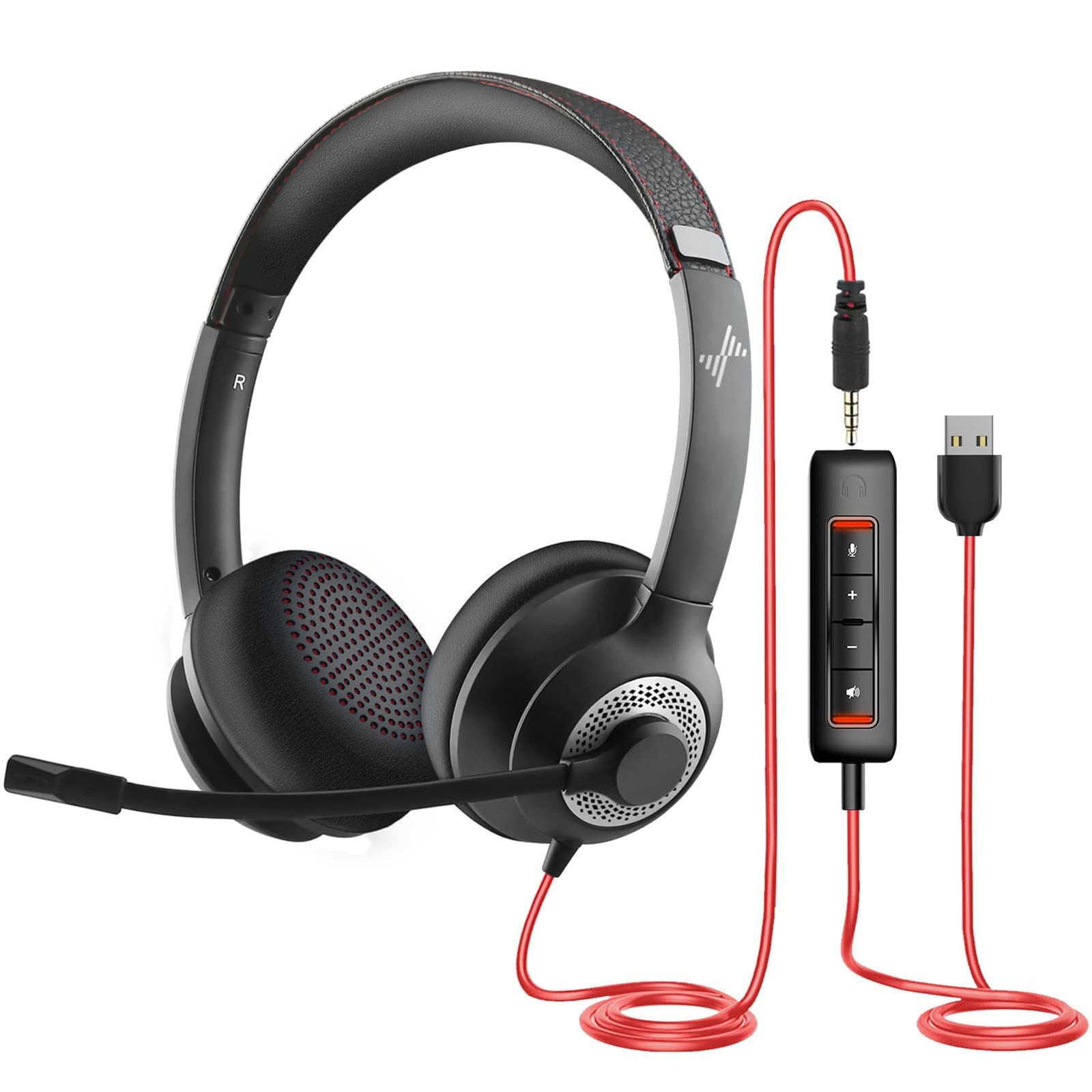 Auriculares USB con micrófono para ordenador portátil con cancelación de ruido