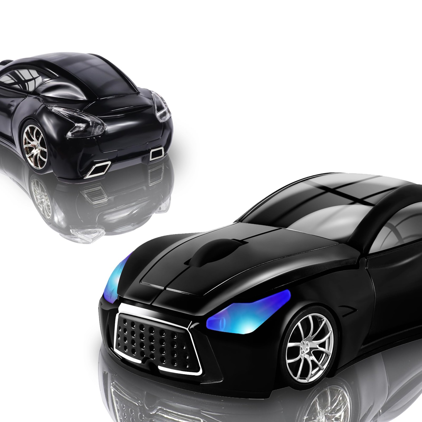 Black Sport Car Shape Wireless Mouse Optical Cordless 1600 DPI 3 Buttons