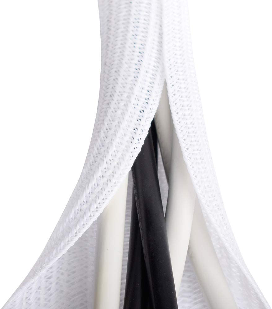 6.6Ft 4/5 Inch White Cable Sleeve Organizer for Desk PC TV Computer Wrap New