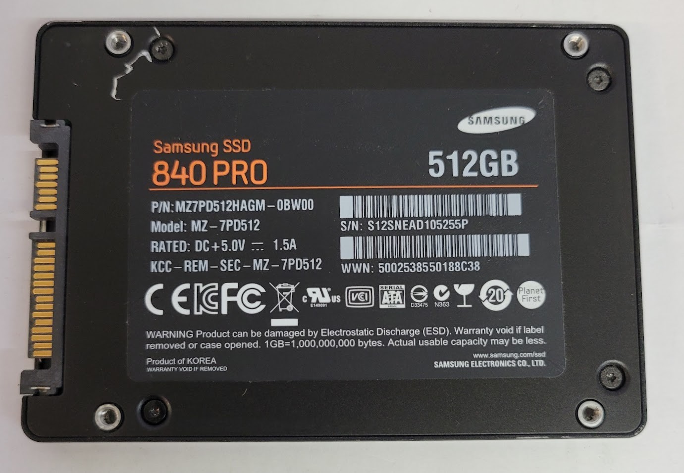 Samsung 840 PRO 512GB SATA III 2.5" SSD MZ-7PD512