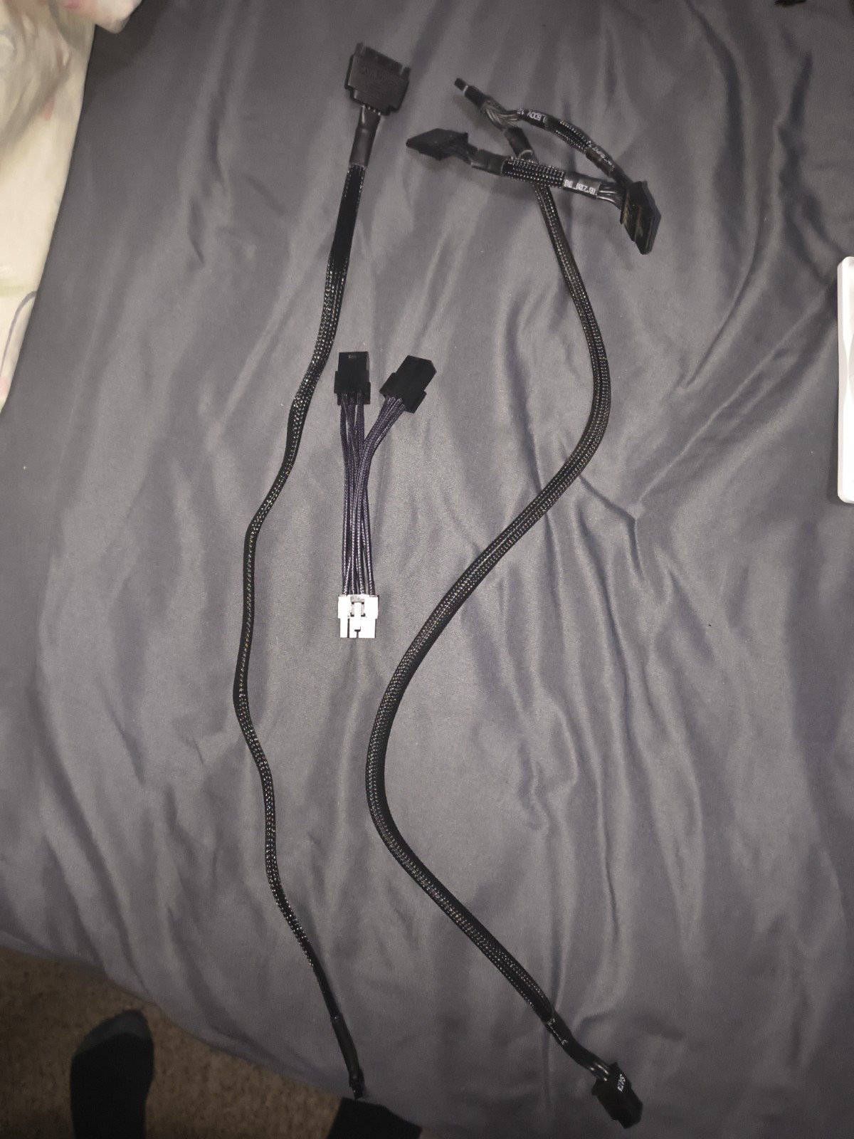 EVGA SuperNOVA 750-1200 G2 G3 G5 B3  6 pin to 4X SATA DRIVER POWER cable,Braided