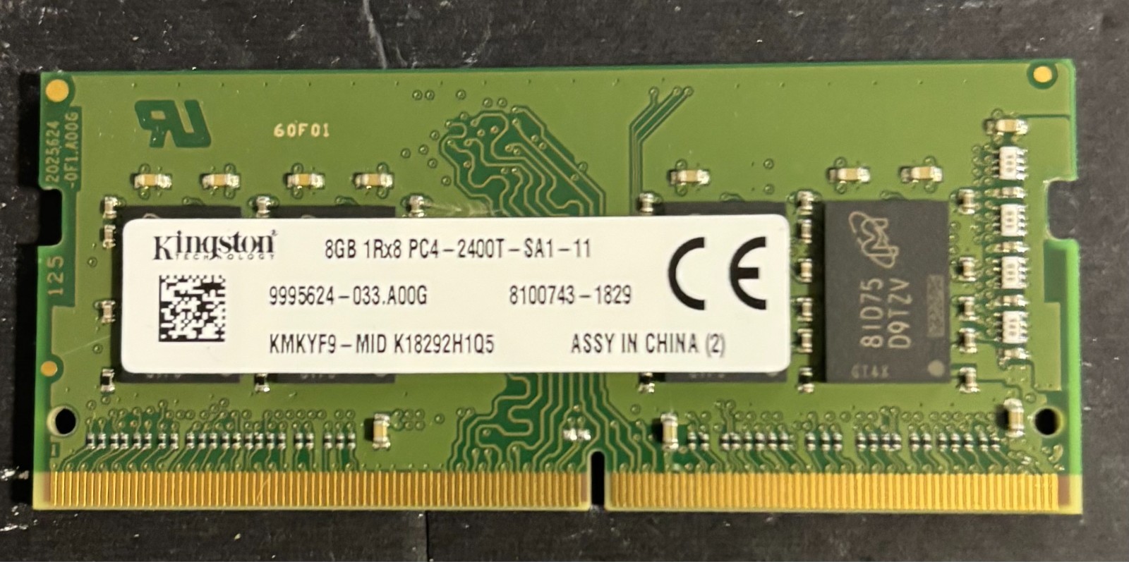 Kingston KMKYF9-MID Laptop Memory 8GB DDR4 1Rx8 PC4 2400T