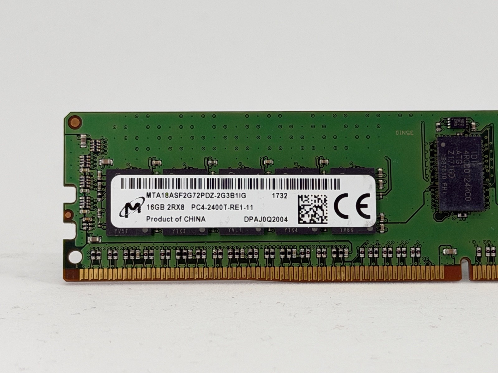 Micron 16GB DDR4 2400MHz RDIMM Server RAM (MTA18ASF2G72PDZ-2G3B1IG) - Preowned